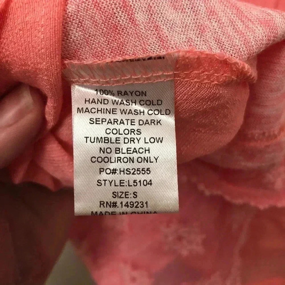 Peach Rayon top with lace‎ overlay Sz S - Picture 4 of 6